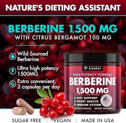 Secret Element Berberine HCL supplement facts panel and ingredients