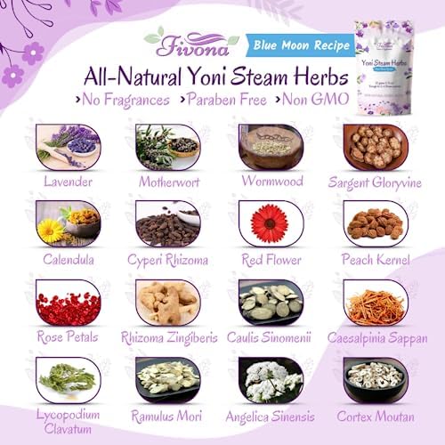 Blue Moon recipe herbal blend pouch with 16 natural ingredients for v-steam