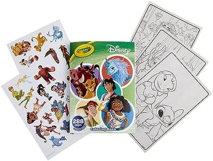 Crayola 288 page Disney coloring book with sticker sheets for kids.