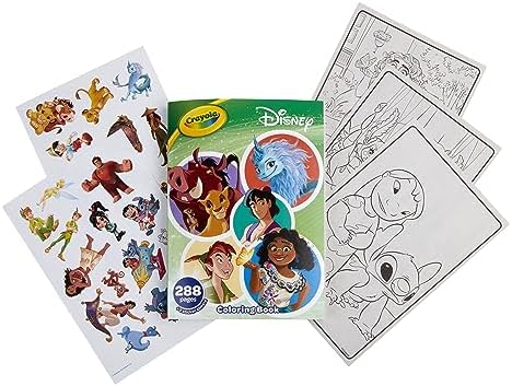 Crayola 288 page Disney coloring book with sticker sheets for kids.