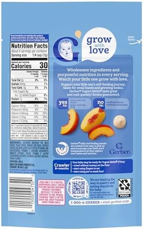 Gerber stage 3 baby finger food snacks peach flavor individual bag