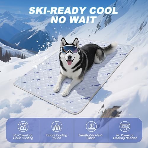 Velvopet gel free cooling mat being folded for travel and outdoor use