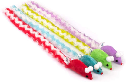 CHIWAVA 4 Packs 15 Inch Long Soft Plush Cat Toys Mice with Bell Rustle Sound Small Mouse Activity Interactive Toy - Image 10