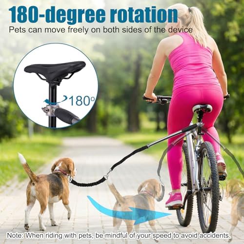 Quick connect detachable handlebar design on the HOMEE dog bike leash assembly