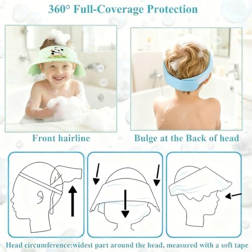 Soft baby hair washing shield with protective ear flaps to prevent water entry