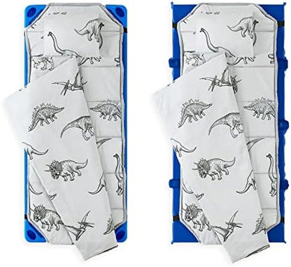 Wake In Cloud premium microfiber dinosaur mat attached blanket and pillow layout
