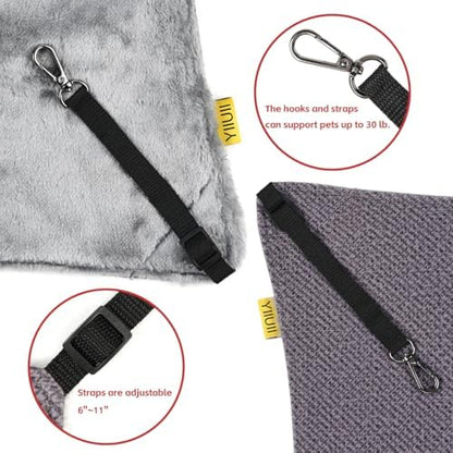 Reversible pet hammock demonstrating the breathable summer fabric texture