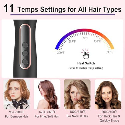 UMIGA detachable head styling comb set illustrating how to swap different brush attachments