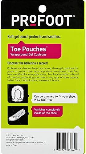 Gel toe protector pouches for blister prevention and comfort.