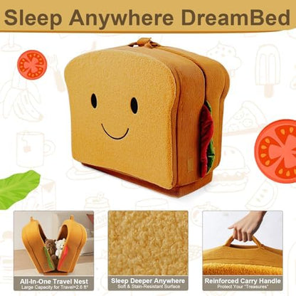 Liftoza portable foam kids mattress folded into a bread shaped backpack