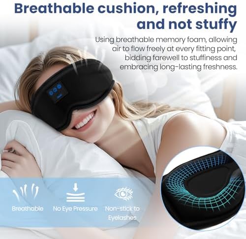 Hildcroa 3D contoured wireless eye mask with speakers
