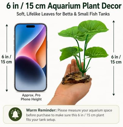 Two pieces of realistic green aquarium lotus leaf ornaments for aquascaping side view.