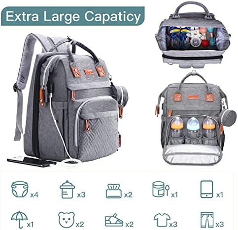 ISMGN multifunction baby travel bag showing the unzipped extended portable changing station layout