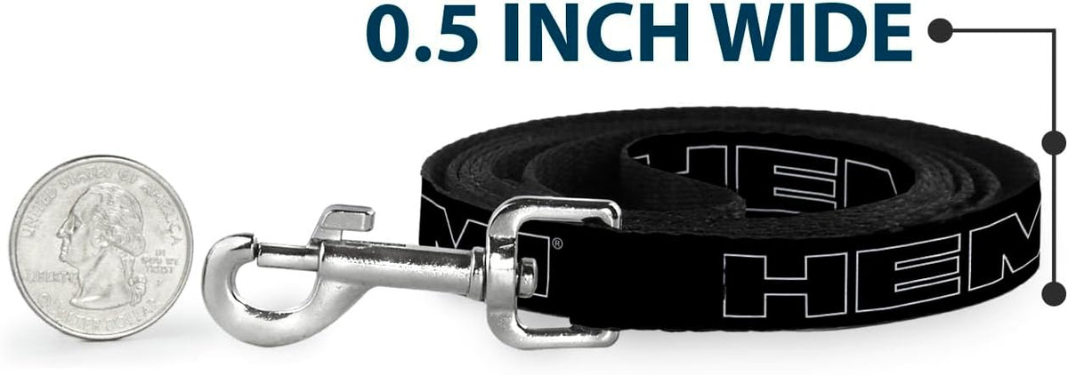 Full length view of 4 foot black and white dog leash