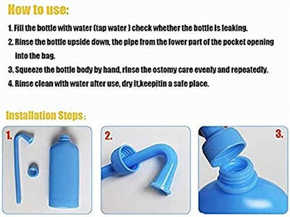 Portable personal hygiene medical wash bottle for ostomy pouch irrigation