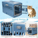 HWAEYEM imported pet travel kennel showing secure handle and locks