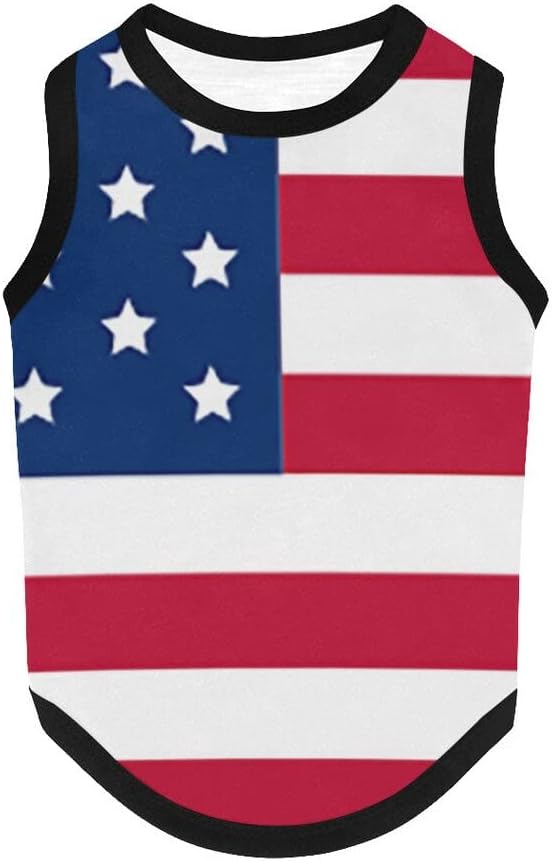 Weokwock American Flag Dog Vest front view on a pet