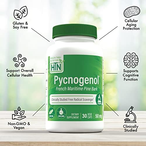 Health Thru Nutrition Pycnogenol capsule bottle side view