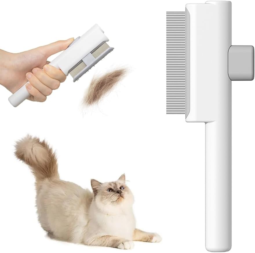 Marchul cat comb front view self cleaning pet grooming brush