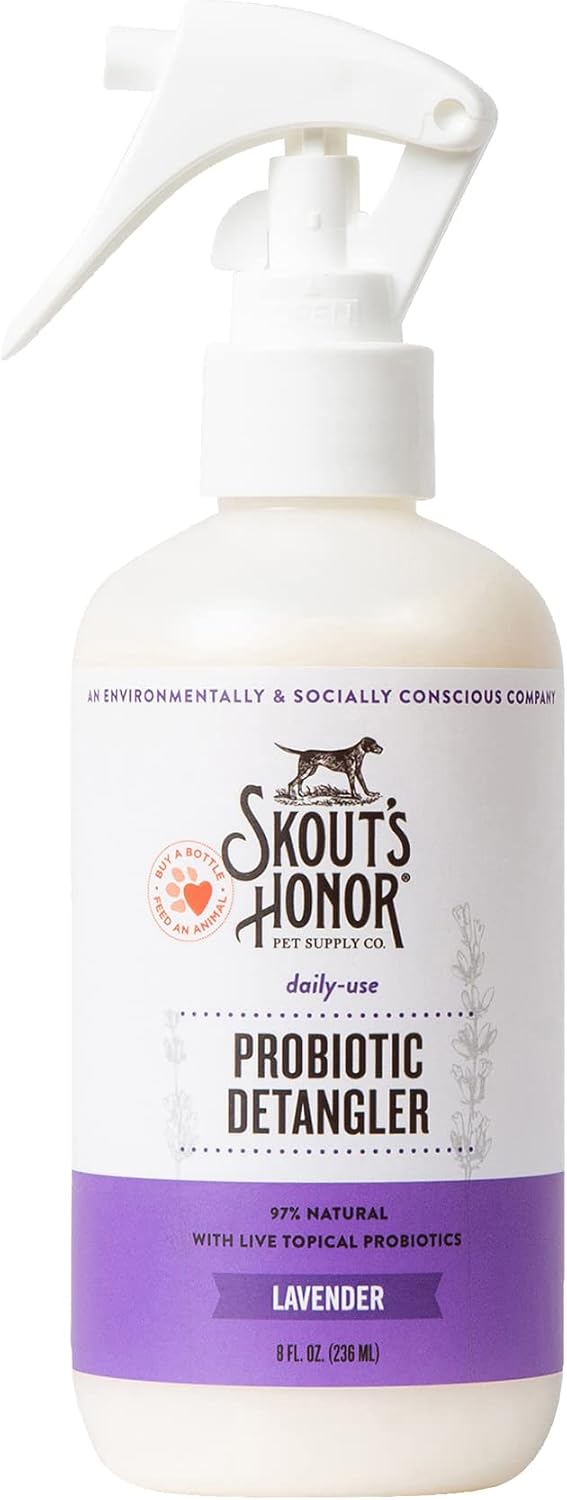 Skout's Honor Probiotic Pet Detangler Spray - Hydrating & Conditioning with Avocado Oil, 97% Natural, Paraben & Sulfate-Free, softens for a More brushable Coat, Daily Use, 8oz, Dog of the Woods - Image 10