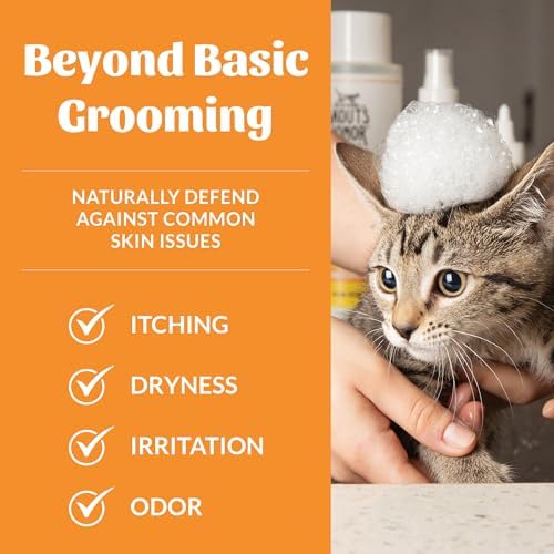 Paraben and sulfate free feline shampoo packaging back label
