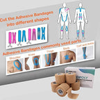 Close up of breathable medical bandage roll being hand torn for quick first aid application