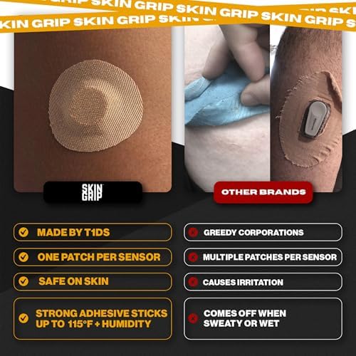 Hypoallergenic medical grade diabetic sensor protection patches by Skin Grip
