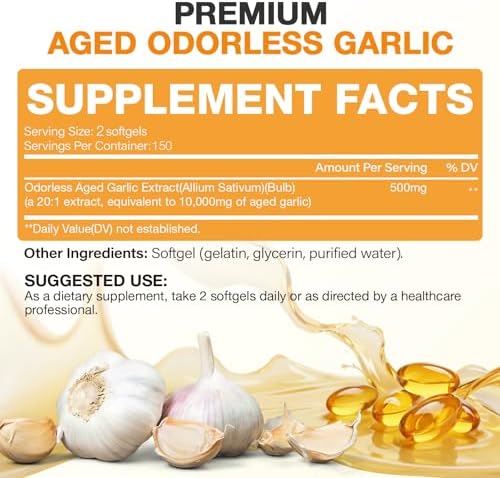 Odorless and stomach gentle matured garlic bulb extract health supplement bottle