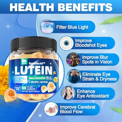 Close up of Lilicare grapefruit flavored eye health gummies