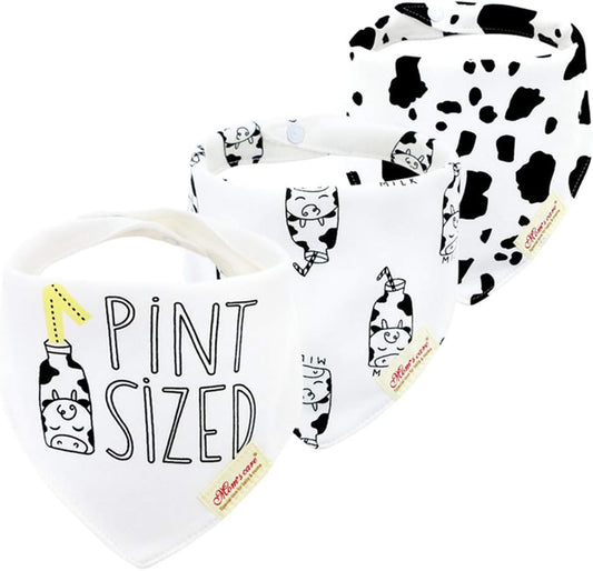 JN&LULU 3 pack newborn baby bandana bibs front view