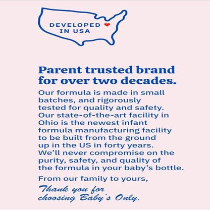 Baby's Only twenty one ounce infant powder side view showing clean ingredients