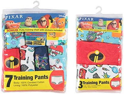 Disney Pixar potty training success chart with reward stickers for positive reinforcement.