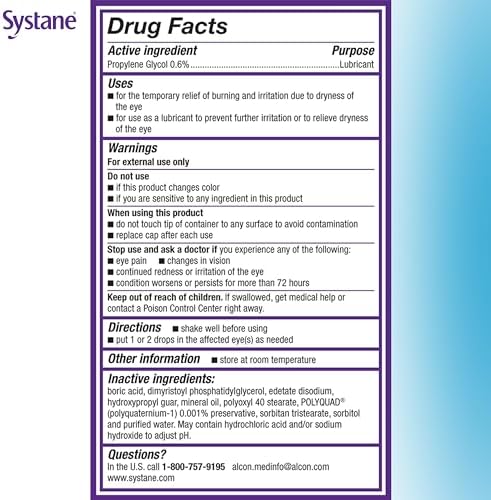 Systane Balance lubricant drops for protection against tear evaporation.