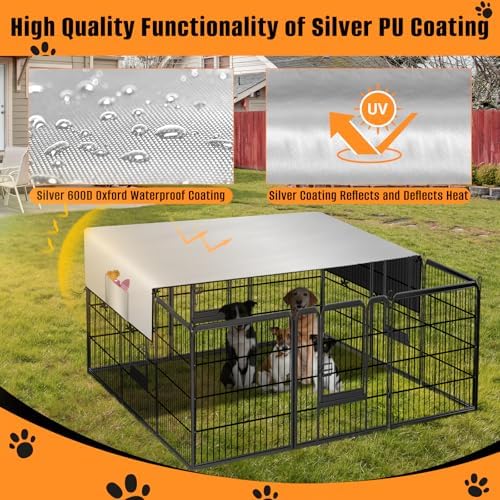 UV blocking pet fence protector attached to outdoor metal cage