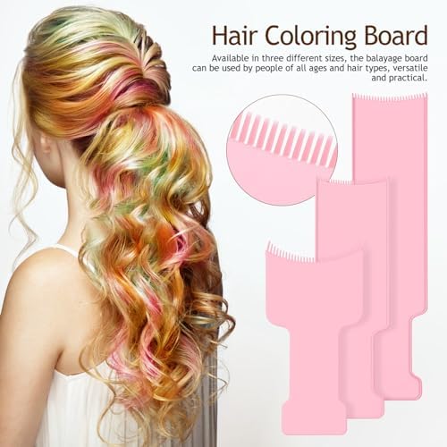 Hair stylist using balayage board for precise highlight sectioning