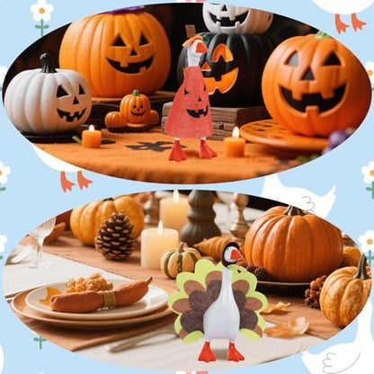 Assorted collection of 8 festive outfits for desk geese