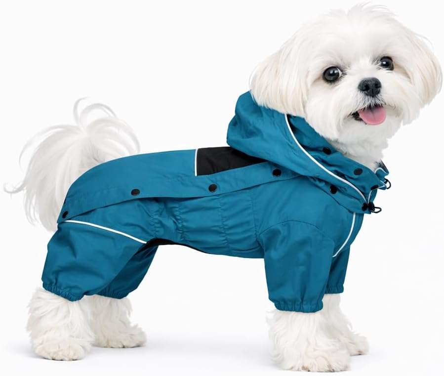 LOVELONGLONG Waterproof Dog Raincoat with Removable Hood - Outdoor Full Body Dog Jacket, Windproof Snowproof Shell Suit - All Season Pet Rain Gear Mustard Yellow 3XL - Image 11