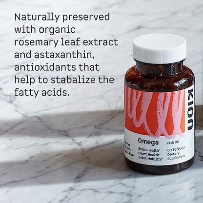 Kion authentic imported healthcare formula container highlighting cognitive and cardiovascular benefits