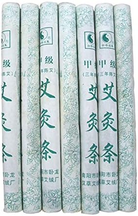 Premium Chinese herbal moxa rolls for heat therapy.