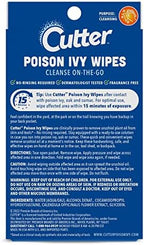 Cutter on the go poison ivy cleansing sheets for outdoor first aid protection