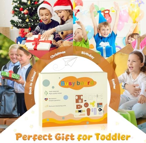 Azoravio wooden activity center packaging showing full contents for autism support