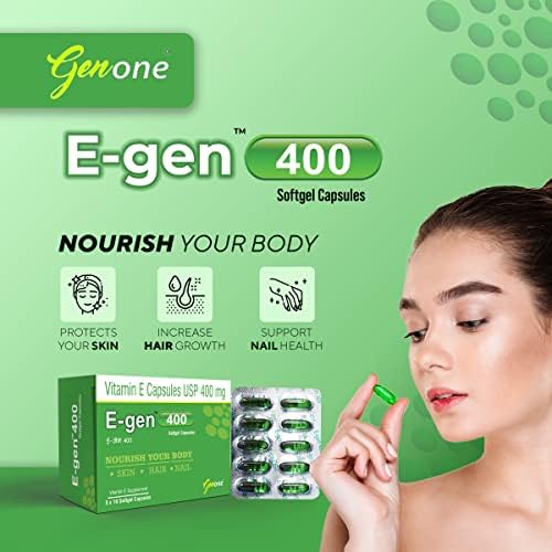 Genone vitamin E capsules ingredient and supplement facts label