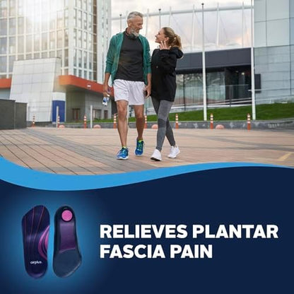 Side profile of Airplus men's plantar fascia insoles highlighting the deep heel cup design.