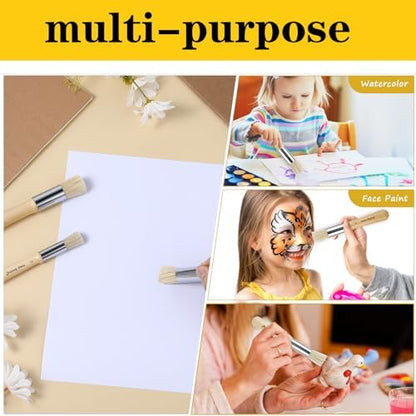 Imported premium children art supplies featuring three assorted size blending and stippling brushes