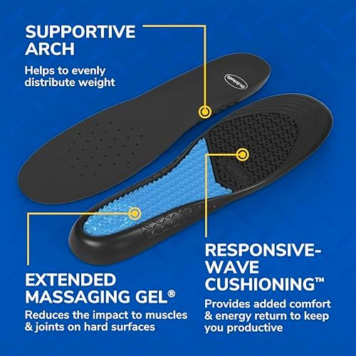 Detailed view of the trim-to-fit sizing lines on the toe section of the orthotic gel inserts.
