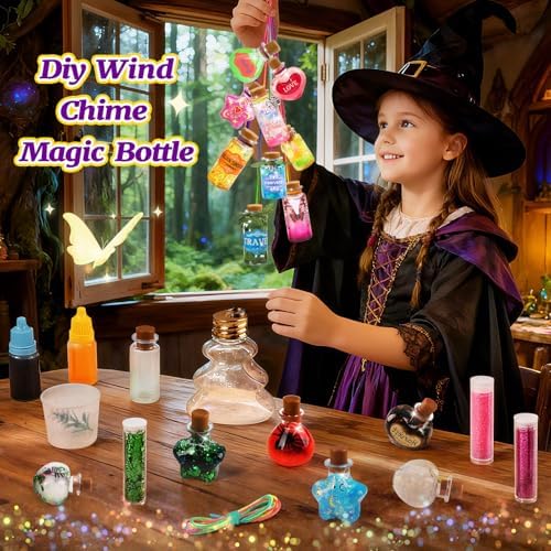 Close up of unicorn and fairy themed potion decorations