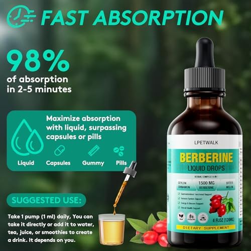 Liquid Berberine with Ceylon Cinnamon bottle and dropper