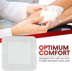 Healqu medical island dressing being peeled from its sterile protective packaging pouch