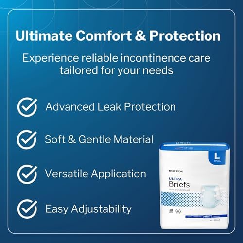 McKesson unisex adult diaper laid flat illustrating the wide sizing and secure protective barriers