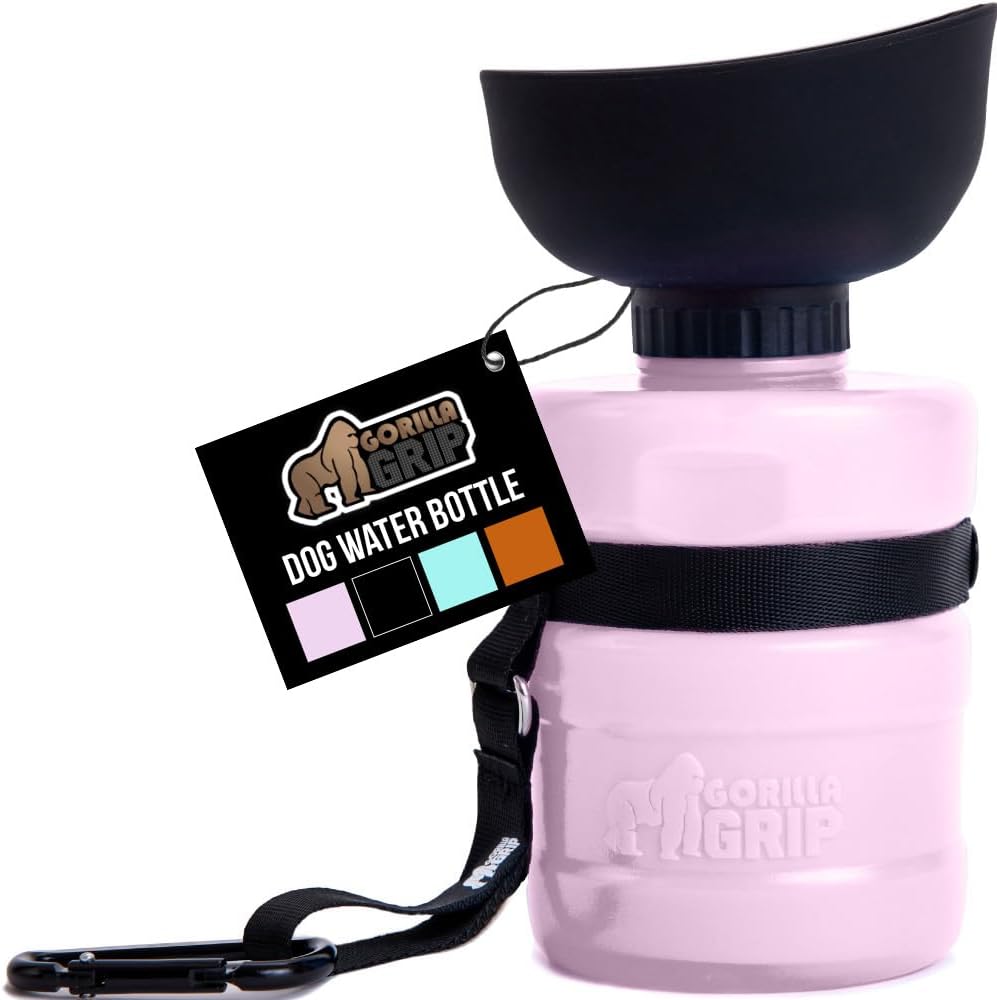 GORILLA GRIP Dog Water Bottle, Portable Water Bowl Dispenser for Dogs, 12 oz Leak Proof Pet Travel Squeeze Bottles Food Grade Silicone, Pet Stocking to Go Puppy Essentials, Black - Image 10